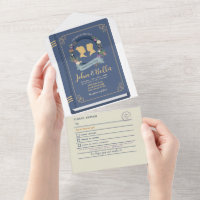 Book Wedding Library Theme Cover Chapter & RSVP
