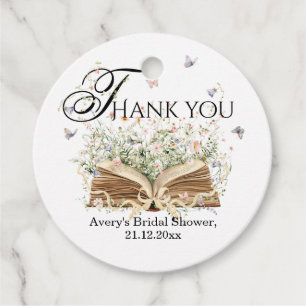 Book Wildflower A New Chapter Begin bridal shower Favour Tags