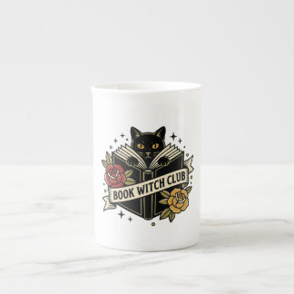Book Witch Club Cat Logo Bone China Mug