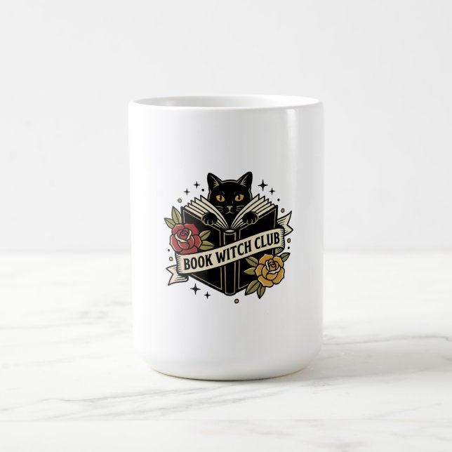 Book Witch Club Cat Logo Coffee Mug (Center)