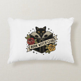 Book Witch Club Cat Logo Decorative Cushion