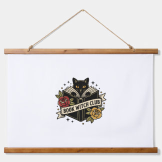 Book Witch Club Cat Logo Hanging Tapestry