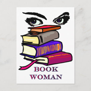 Book Woman Postcard