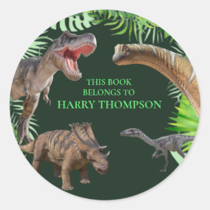 BOOK World Dinosaurs jungle  Classic Round Sticker
