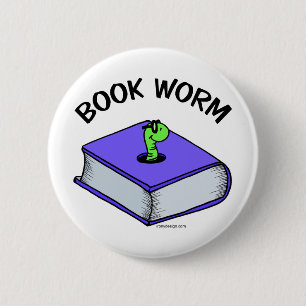 Book Worm 6 Cm Round Badge