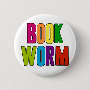 Book Worm 6 Cm Round Badge