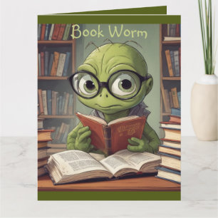 Book Worm Birthday Card