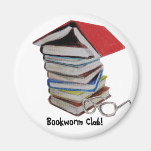 Book worm club magnet