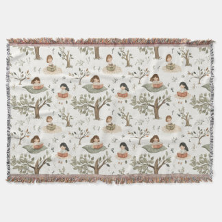 Book Worm Girl Throw Blanket