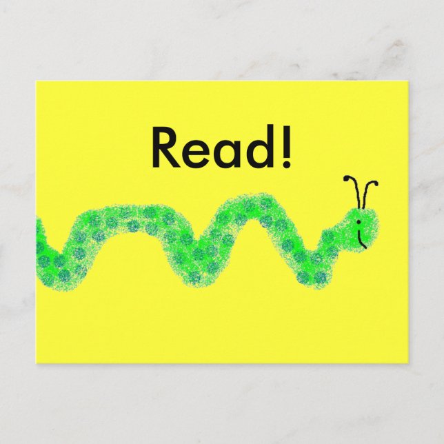 Book Worm Postcard (Front)