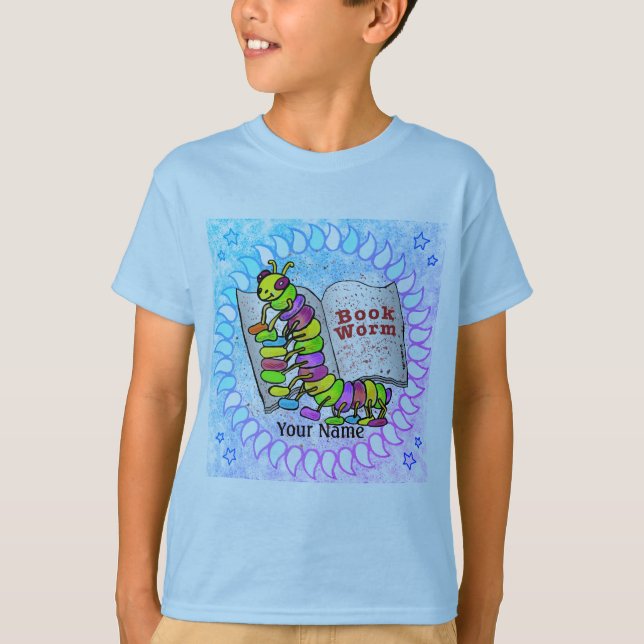 Book Worm Reading  T-Shirt (Front)