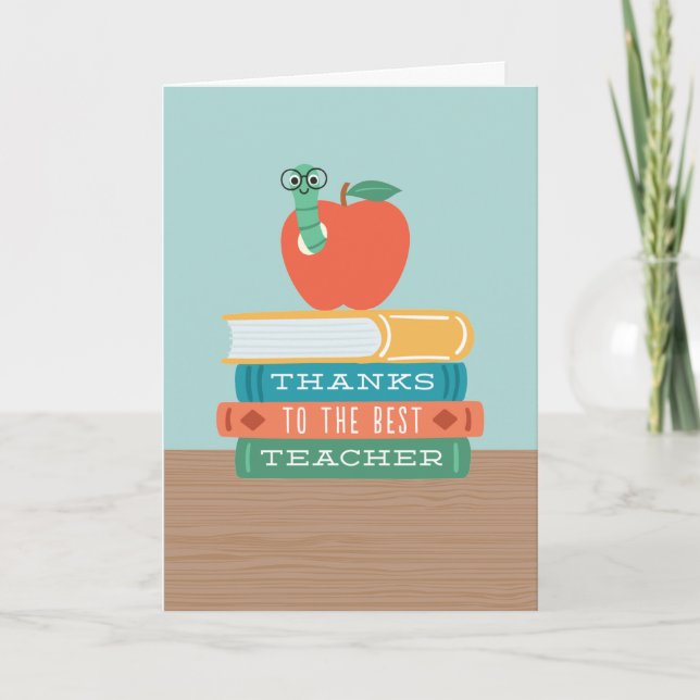 Book Worm Teacher Card (Front)