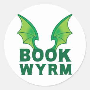 BOOK WYRM CLASSIC ROUND STICKER