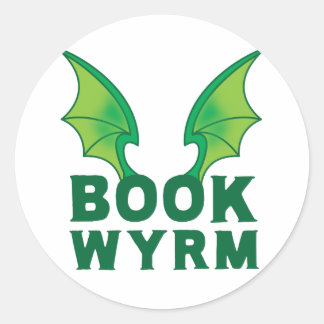 BOOK WYRM CLASSIC ROUND STICKER