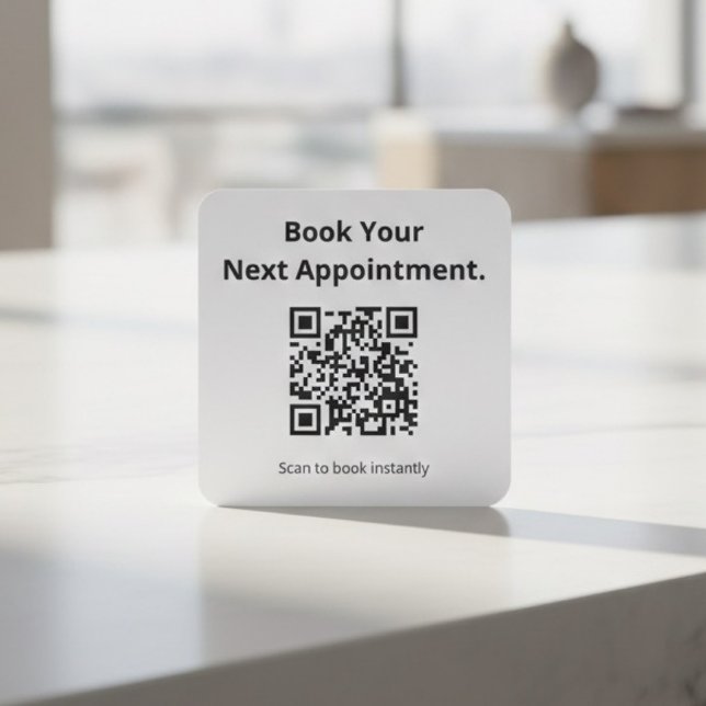 Book Your Next Appointment QR Code  Square Sticker (Creator Uploaded)