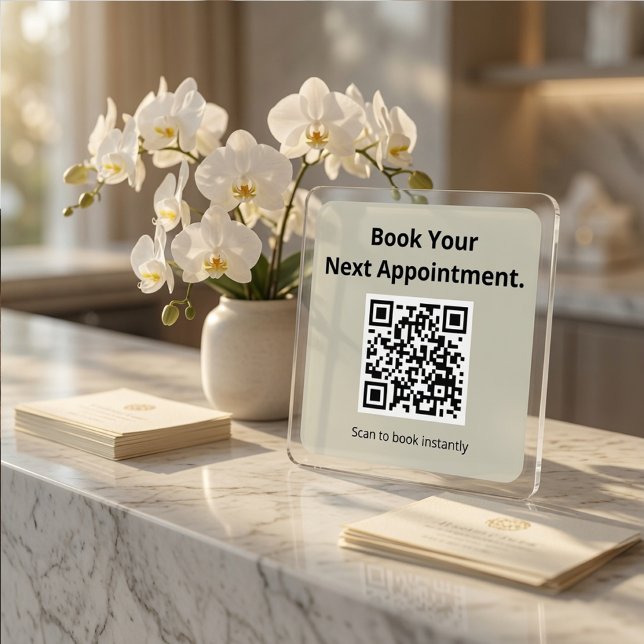 Book Your Next Appointment QR Code  Square Sticker (Creator Uploaded)
