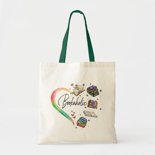 Bookaholic Heart Tote Bag (Front)