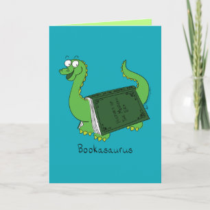 Bookasaurus - Funny Dinosaur Book Card