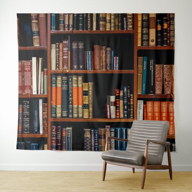 BOOKCASE BACKDROP TAPESTRY (In Situ (Horizontal))