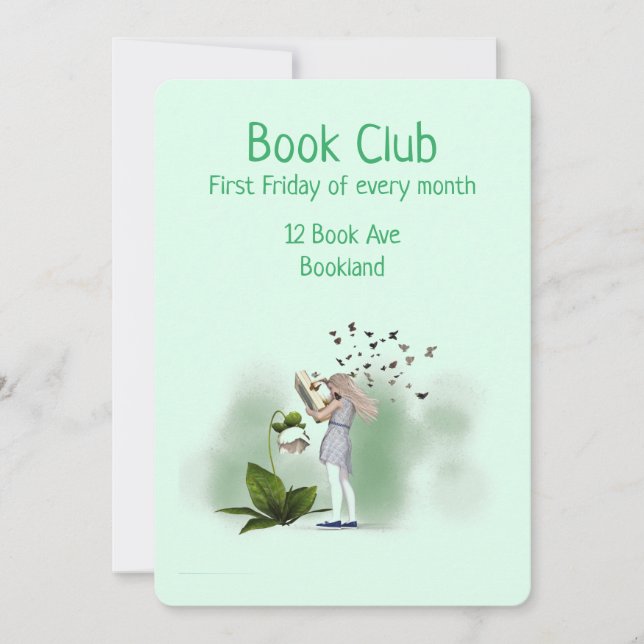Bookclub group book session book party invitation (Front)