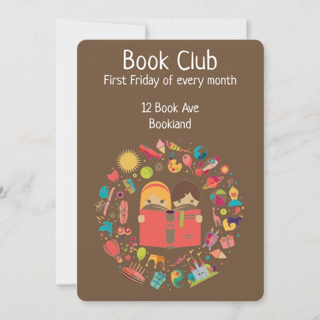 Bookclub group book session invitation (Front)