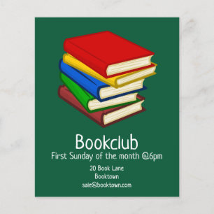 Bookclub group book session library community flyer