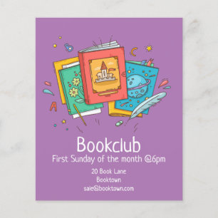 Bookclub reading books group book session flyer