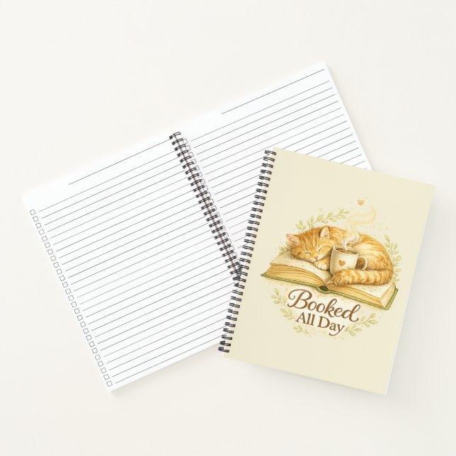 Booked All Day | Cosy Cat Reading notebook (Inside)