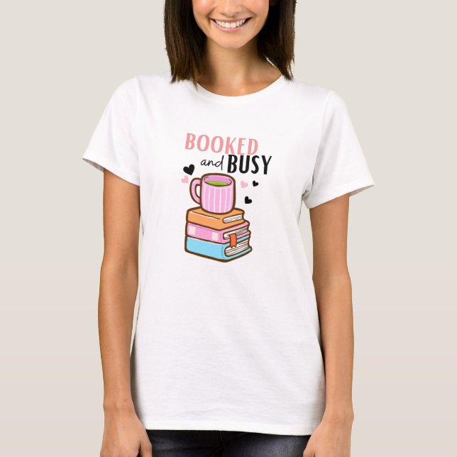Booked & Brewing Book Lover T-Shirt (Front)
