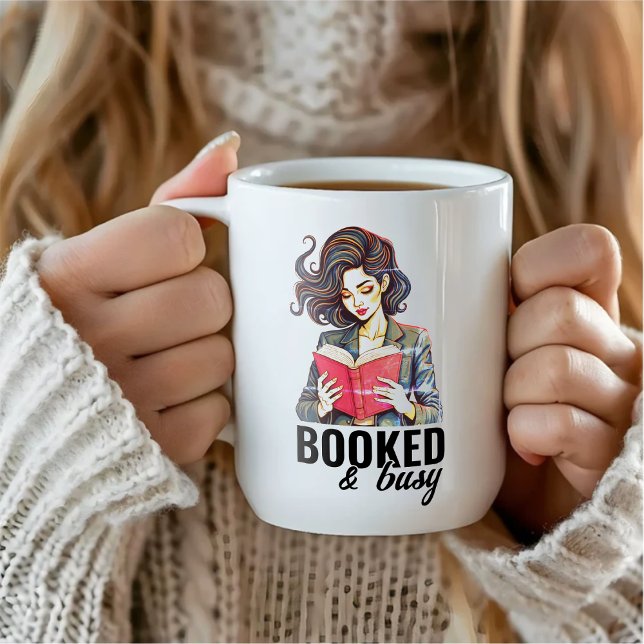 Booked & Busy Avid Book Reader Club Women's Coffee Mug (Creator Uploaded)