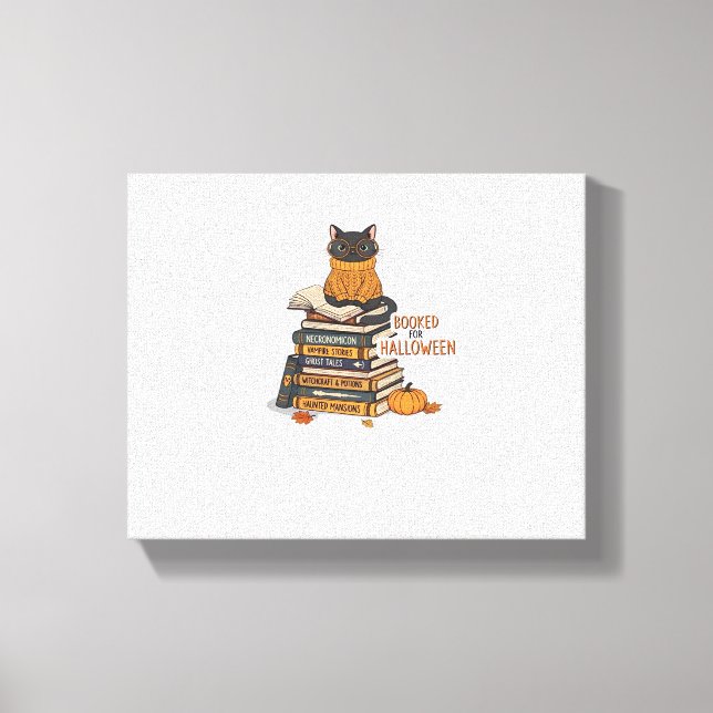 Booked For Halloween Cat Lover Classic T-Shirt Canvas Print (Front)