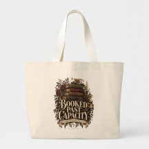 Booked Past Capacity Vintage Book Lover Tote Bag