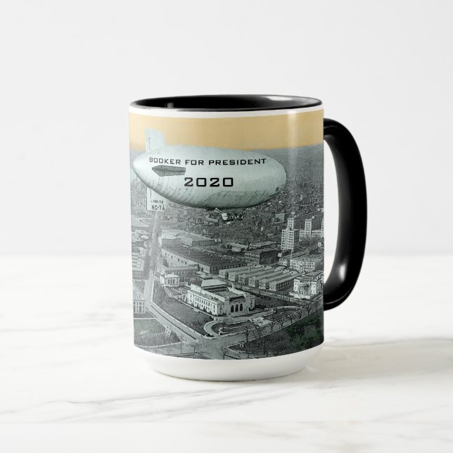 BOOKER FOR PRESIDENT 2020 COMIC MUG BLIMP OVER DC (Front Right)