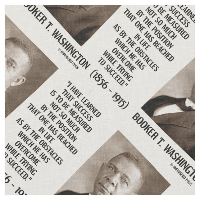 Booker T. Washington Obstacles Overcome Succeed Fabric (Close Up)
