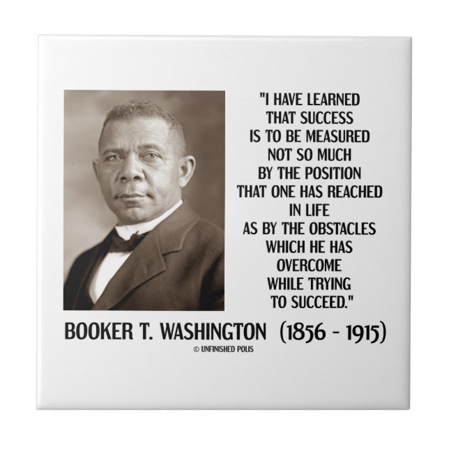 Booker T. Washington Obstacles Overcome Succeed Tile (Front)