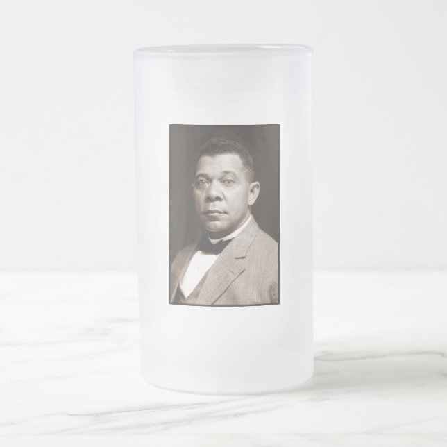 Booker Washington: African American Educator Frosted Glass Beer Mug (Center)