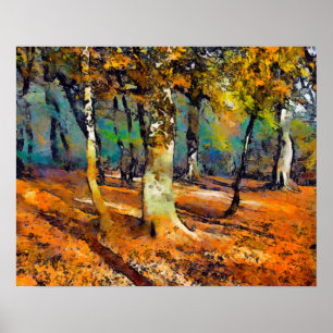 Booker Woods and light spills around the trees Poster