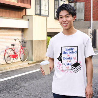 Bookful Cat Gift – Reading & Cats Art T-Shirt