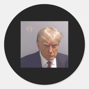 Booking Photo Of Donald Trump  Classic Round Sticker