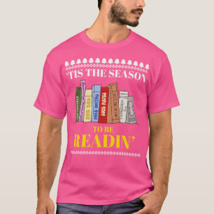 Bookish book Christmas holiday gifts librarian gif T-Shirt