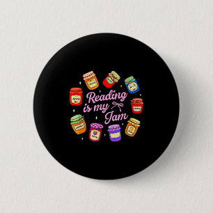 Bookish book lover librarian reader reading is jam 6 cm round badge