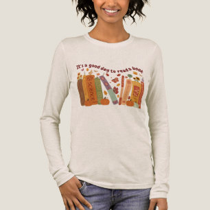 Bookish book Lovers Shirt, Pumpkin and Fall Leaves Tri-Blend Shirt