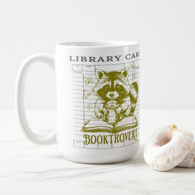 Bookish Bookshelf Est. 20XX Coffee Mug (With Donut)