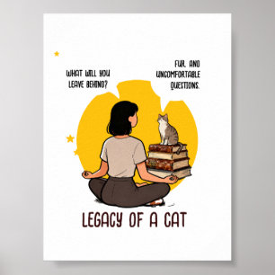 Bookish Cat Lover Intellectual Humour Quote Art Poster