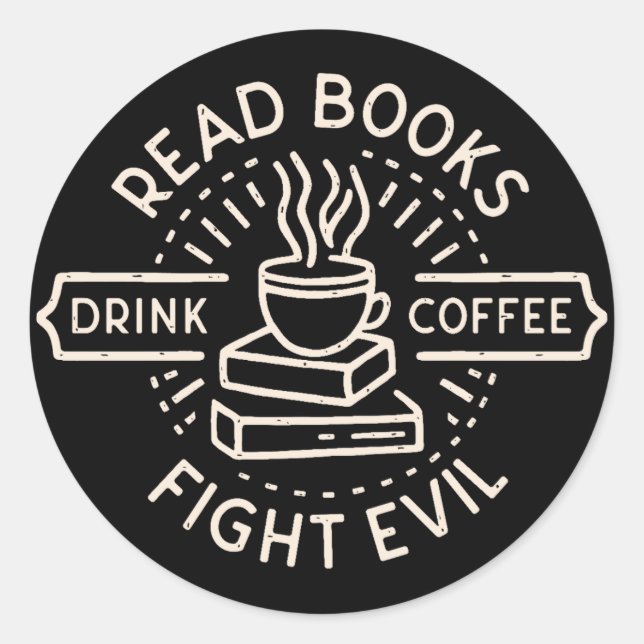 Bookish christian girl coffee book lover quotes classic round sticker (Front)