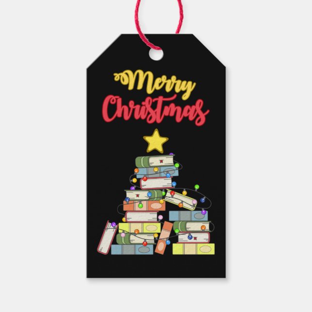 Bookish Christmas Tree I Gift Tags (Front)