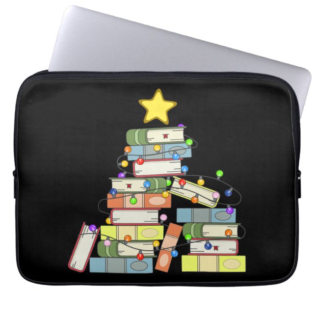 Bookish Christmas Tree I Laptop Sleeve (Front)