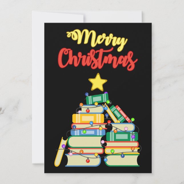 Bookish Christmas Tree II Invitation (Front)