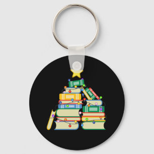 Bookish Christmas Tree II Key Ring