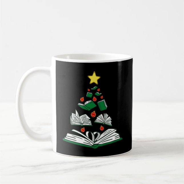 Bookish Christmas Tree III Coffee Mug (Left)
